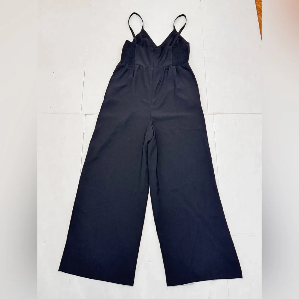 Madewell Thistle Cami Black Wide-Leg Jumpsuit with Spaghetti Straps Size 0